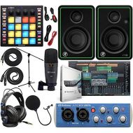PreSonus AudioBox 96 Audio Interface Full Studio Kit with Studio One Artist Software Pack w/Atom Midi Production Pad Controller w/Mackie CR3-X Pair Studio Monitors & 1/4” Instrumen