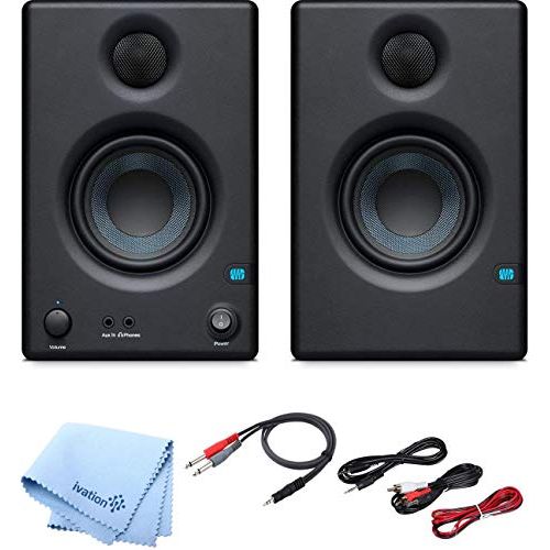  PreSonus Pair of Eris E3.5 3.5 2-Way 25W Nearfield Monitors with and Pro Cable Kit