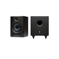 PreSonus Eris E5 2-Way Active 5.25 Studio Monitor with Software Suite, Bundle with Temblor T8 Active 8 Studio Subwoofer