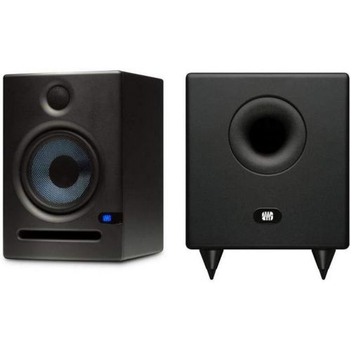  PreSonus Eris E5 2-Way Active 5.25 Studio Monitor with Software Suite, Bundle with Temblor T8 Active 8 Studio Subwoofer