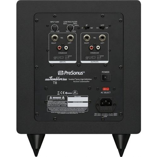  PreSonus Eris E5 2-Way Active 5.25 Studio Monitor with Software Suite, Bundle with Temblor T8 Active 8 Studio Subwoofer