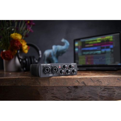  PreSonus AudioBox USB 96 Black USB Audio Interface 2-Channel 24-bit/96kHz USB 2.0 Recording with 2 Instrument/Microphone Preamps with Gravity Magnet Phone Holder and EMB XLR and 1/