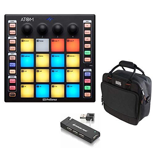  PreSonus ATOM Production and Performance Pad Controller Bundle with G-MIXERBAG-1212 Mixer Bag & 4-Port USB Hub