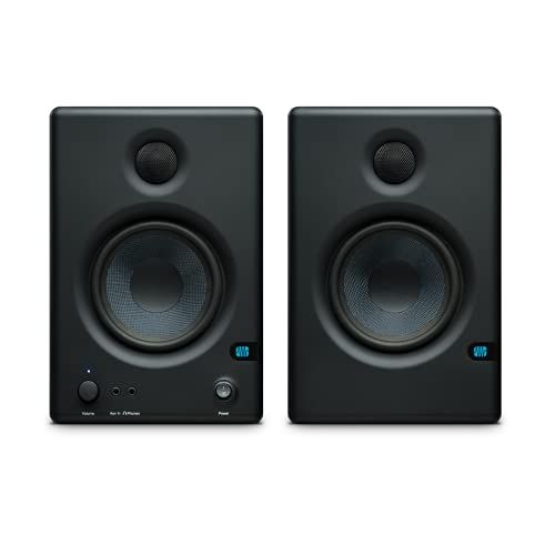  PreSonus Eris 4.5 High Definition 2-Way 4.5-Inch Near-Field Studio Monitors Bundle with Two Instrument Cables and Polishing Cloth - Pair