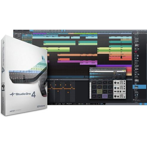  PreSonus Studio 24c 2x2 USB Type-C Audio/MIDI Interface with Eris 3.5 Pair Studio Monitors and 1/4” Instrument Cable and Microphone Isolation Shield