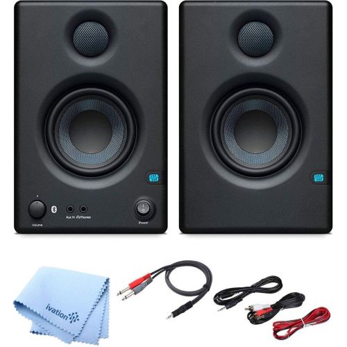  PreSonus Pair of Eris E3.5 3.5 2-Way 25W Nearfield Bluetooth Studio Monitors with and Pro Cable Kit