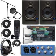 Presonus AudioBox 96 Audio Interface Full Studio Bundle with Studio One Artist Software Pack w/Eris 5 Pair 2-Way Studio Monitors and 1/4” TRS to TRS Instrument Cable