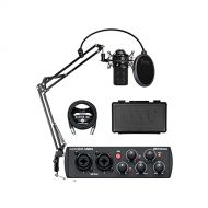 PreSonus AudioBox USB 96 25th Anniversary Audio Interface for Windows and Mac Bundle with MXL 990 Cardioid Condenser Microphone (Black), Blucoil Boom Arm Plus Pop Filter, and 10-FT