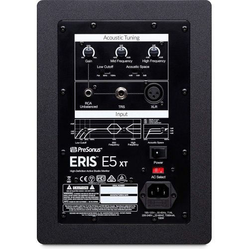  PreSonus Studio 24c 2x2 USB Type-C Audio/MIDI Interface w/ATOM MIDI/Production Pad Controller and Eris Eris E5 XT Pair 2-Way Studio Monitors with EBM Wave Guide Design, Studio Micr