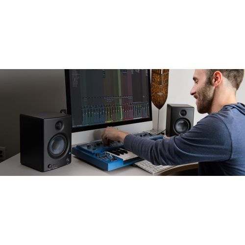  PreSonus Eris E.45 HD 2-Way 4.5 Nearfield Monitors, 70Hz-20kHz Frequency Response, 10kOhm Input Impedance, 2x Balanced 1/4 TRS, 2x Unbalanced RCA, Pair