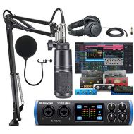 PreSonus Studio 26c 2x4 USB Type-C Audio/MIDI Interface with Studio One 5 Artist DAW Software with Audio-Technica AT2020 Vocal Microphone Arm Kit for Studio Recording/Streaming/Pod