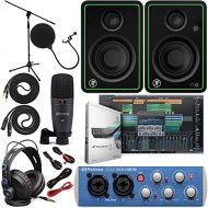 Presonus AudioBox 96 Audio Interface Full Studio Bundle with Studio One Artist Software Pack with Mackie New CR3-X 3 Creative Multimedia Monitors and 1/4” Instrument Cables