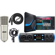 PreSonus Studio 26c 2x4 USB Type-C Audio/MIDI Interface and Studio One Artist Software kit with Condenser Microphone Shockmount, and XLR Cable