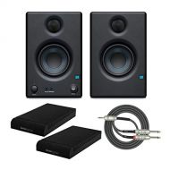 Presonus Eris E3.5 2-Way 3.5 Near Field Studio Monitor (Pair) with Knox Isolation Pads and Stereo Breakout Cable Bundle