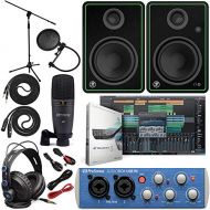 Presonus AudioBox 96 Audio Interface Bundle with Studio One Artist Software Pack with Mackie CR5-X Pair Multimedia Bluetooth Monitors, Instrument Cable and 2 x Monitor Isolation Pa