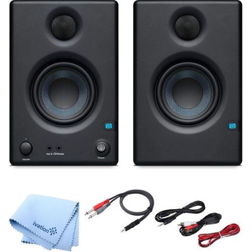  [아마존베스트]PreSonus Pair of Eris E3.5 3.5 2-Way 25W Nearfield Monitors with and Pro Cable Kit