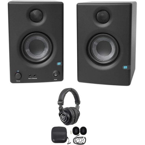  [아마존베스트]Pair Presonus Eris E3.5 3.5 Powered Studio Monitor Speakers+Studio Headphones