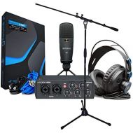 [아마존베스트]PreSonus AudioBox USB 2x296Studio Recording Set + Keepdrum Microphone Stand
