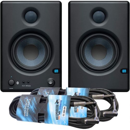  [아마존베스트]Presonus Eris E4.5 BT Studio Active Monitor Boxes with Bluetooth + 2x Keepdrum Jack Cables 6 m