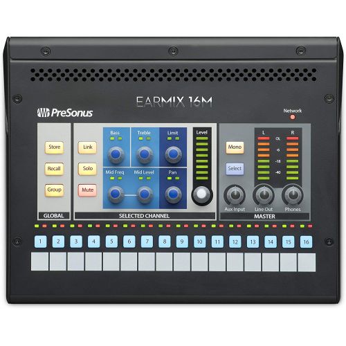  PreSonus EarMix 16M 16x2 AVB-networked Personal Monitor Mixer with Microfiber and Free EverythingMusic 1 Year Extended Warranty