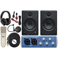 PreSonus Presonus AudioBox 96 Audio Interface wEris E4.5 Pair Studio Monitors and LyxPro Recording Bundle