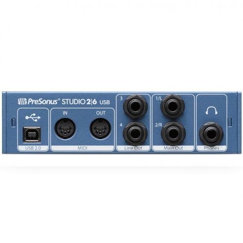  PreSonus Studio 26 USB 2x4 MIDI Interface with Tascam Studio Headphones & XLR Cable