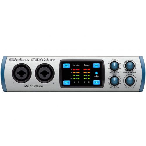  PreSonus Studio 26 USB 2x4 MIDI Interface with Tascam Studio Headphones & XLR Cable