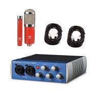 PreSonus Presonus AudioBox USB 96 Recording Podcast Interfance with MXL 550551 Condenser Ensemble Microphone Kit (Red) and 2 AxcessAbles XLR-XLR20 Audio Cables