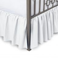 Precious Vivacious Collection Hotel Quality 800TC Pure Cotton Dust Ruffle Bed Skirt 16 Drop Length 100% Egyptian Cotton White Queen Size