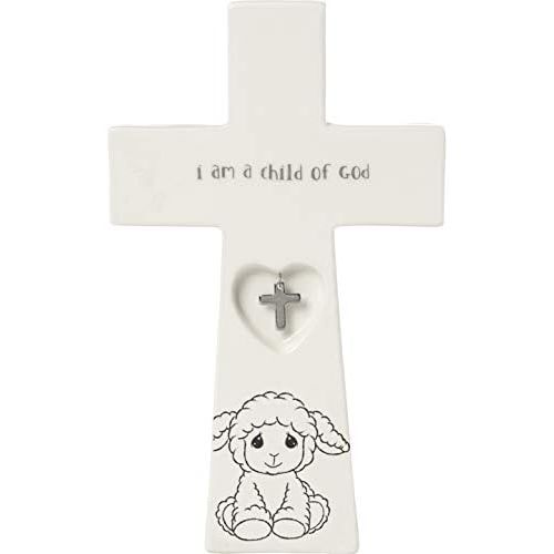  [아마존베스트]Precious Moments Child of God 7.25-Inch Baptism Charm 183433 Cross One Size Multi