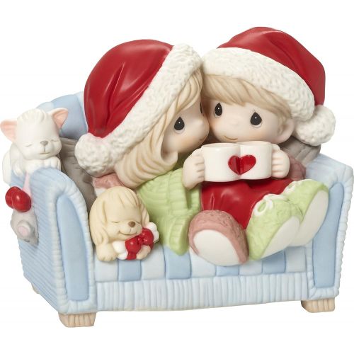  Precious MomentsI Love You with My Whole Heart Couple On Couch with Hot Cocoa Figurine