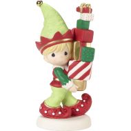 Precious Moments Bringing You Loads of Christmas Cheer Elf Figurine, Multicolor