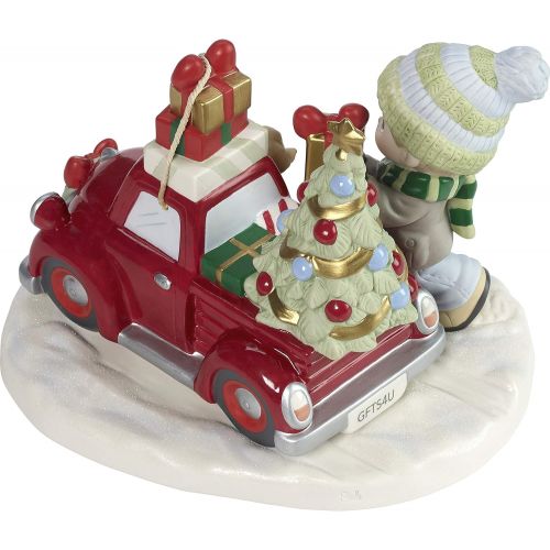  Precious Moments Christmas is On Its Way Red Truck Figurine, Multicolor