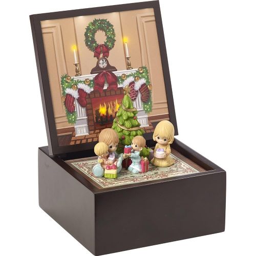  Precious Moments Heirloom Family Christmas Deluxe LED Lighted Music Box Multi-Piece Set 171106