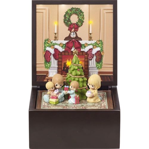  Precious Moments Heirloom Family Christmas Deluxe LED Lighted Music Box Multi-Piece Set 171106