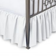 Precious Star Linen Hotel Quality 650TC Single Ply Egyptian cotton Twin Size 1pc Split Corner Dust Ruffle Bed Skirt With 18 Inch Drop Length, White Solid