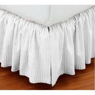 Precious Star Linen Amazon Luxuries 750TC 1 Piece Split Corner Dust Ruffle Bed Skirt Striped 15 Inch Drop Length 100% Egyptian Cotton All Size & Color (Queen 60 x 80, White)