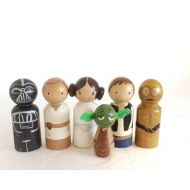 PreciousPegs Star Wars Peg Dolls Christmas Gift Wooden Toy Collector Doll for Him Boy Girl Kids Indoor Play Creative Play Busy Bag Waldorf Toys