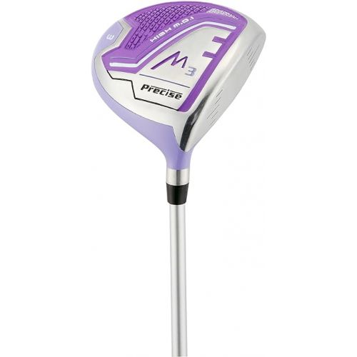  Precise M3 Women’s Right Handed Complete Golf Club Set Regular | Includes 12* Driver, 3 Wood, 21* Hybrid, 7-9 Cavity Back Irons, Pitching Wedge, Putter, Deluxe Stand Bag & 3 Headcovers | Purple Design