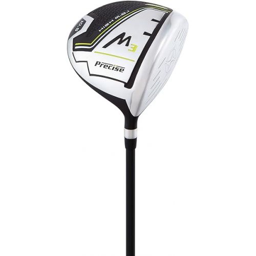  Precise M3 Men's Right-Handed Complete Golf Club Set | Package Includes: 460CC Driver, 3 Wood, 21* Hybrid, 6-9 Irons, Pitching Wedge, Putter, Deluxe Stand Bag, 3 Headcovers | Select Your Size & Color