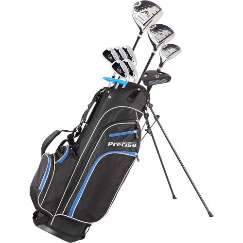  [아마존베스트]Precise M3 Mens Complete Golf Clubs Package Set Includes Driver, Fairway, Hybrid, 6-PW, Putter, Stand Bag, 3 H/Cs - Right Handed - Regular, Petite or Tall Size