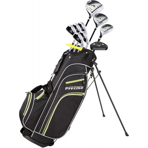  [아마존베스트]Precise M3 Mens Complete Golf Clubs Package Set Includes Driver, Fairway, Hybrid, 6-PW, Putter, Stand Bag, 3 H/Cs - Right Handed - Regular, Petite or Tall Size