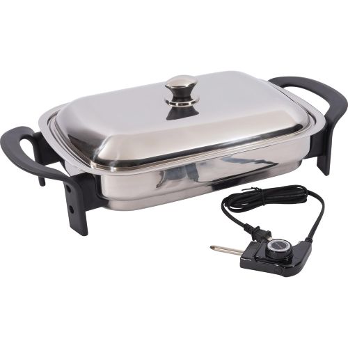  Precise Heat Stainless Steel 16-Inch Rectangular Surgical Electric Skillet