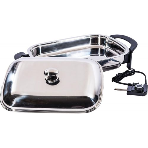 Precise Heat Stainless Steel 16-Inch Rectangular Surgical Electric Skillet
