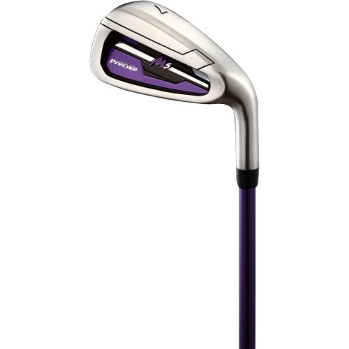  PreciseGolf Co. Precise M5 Ladies Womens Complete Right Handed Golf Clubs Set Includes Titanium Driver, S.S. Fairway, S.S. Hybrid, S.S. 5-PW Irons, Putter, Stand Bag, 3 H/Cs Purple