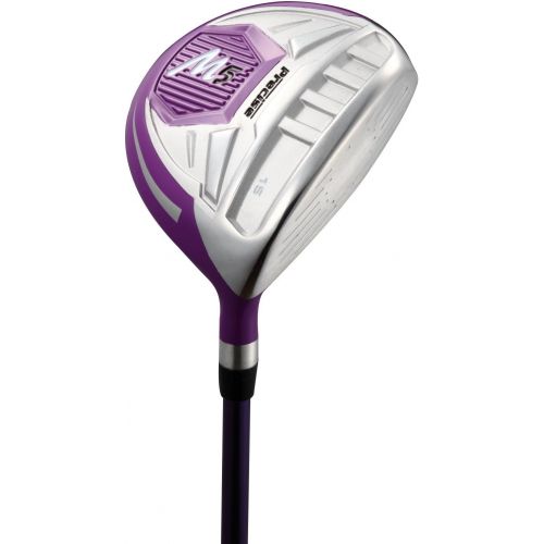  PreciseGolf Co. Precise M5 Ladies Womens Complete Right Handed Golf Clubs Set Includes Titanium Driver, S.S. Fairway, S.S. Hybrid, S.S. 5-PW Irons, Putter, Stand Bag, 3 H/Cs Purple