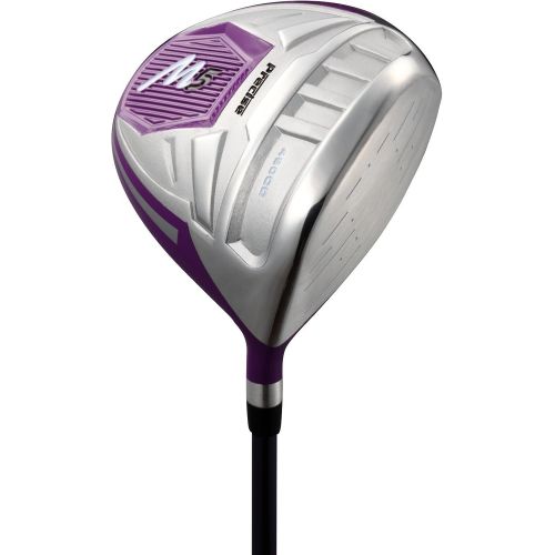  PreciseGolf Co. Precise M5 Ladies Womens Complete Right Handed Golf Clubs Set Includes Titanium Driver, S.S. Fairway, S.S. Hybrid, S.S. 5-PW Irons, Putter, Stand Bag, 3 H/Cs Purple