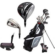 PreciseGolf Co. 14 Piece Mens All Graphite Complete Golf Clubs Package Set Titanium Driver, Fairway, Hybrid, S.S. 5-PW Irons, Putter, Stand Bag - Choose Right or Left Hand!