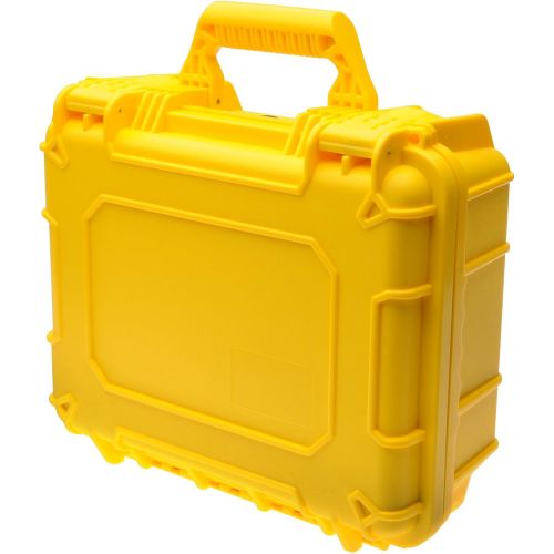  Precision Design PD-WPC Waterproof Hard Case with Custom Foam - Large (Yellow) with LED Video Light + Cleaning Kit