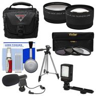 Precision Design Essentials Bundle for Panasonic HC-W870K, WXF991K, V770K, VX981K, X920 Camcorder with Case + LED Light + Microphone + Tripod + 3 UVCPLND8 Filters + TeleWide Lenses Kit